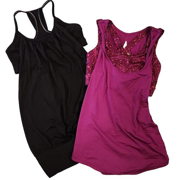 LULULEMON Black No Limits Tank Raspberry Tank Bundle Size 4 - Picture 1 of 15